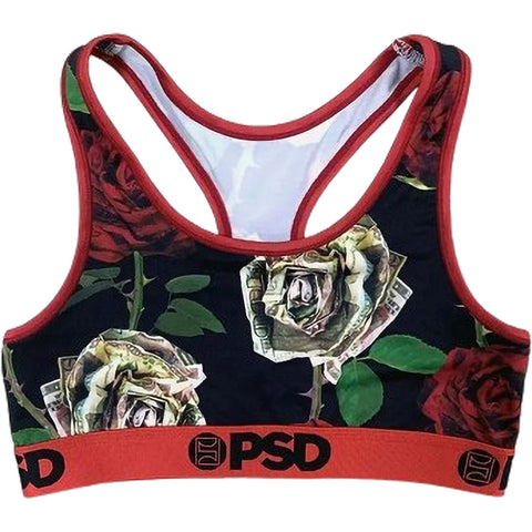 PSD 100 Roses Mix Sports Bra Women's Top Underwear (Refurbished, Without Tags)