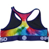 PSD Tie Dye Tune Squad Logo Sports Bra Women's Top Underwear (Refurbished, Without Tags)